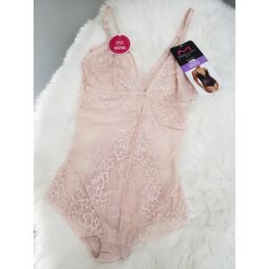NWT Maidenform Shapewear Firm Control Lace Bodysuit Style FLSL01 Bodyshape LARGE